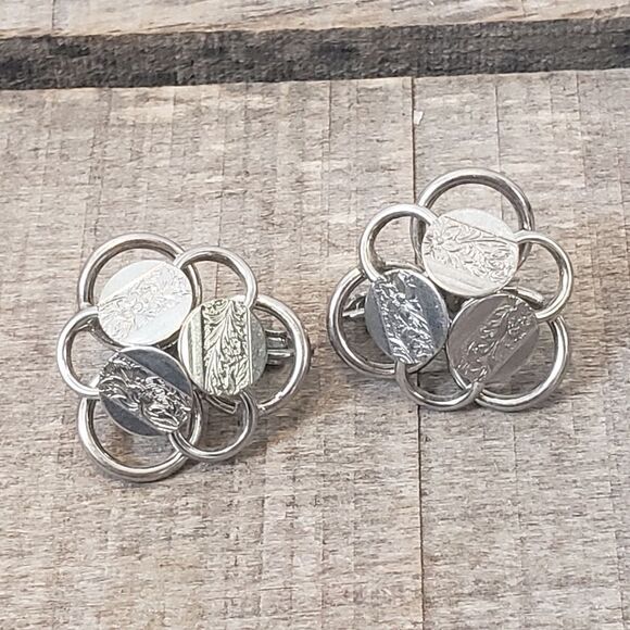 VINTAGE SARAH COVENTRY Art Deco Circles Clip-on Earrings - Picture 1 of 7